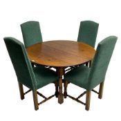 Quality oak circular extending dining table