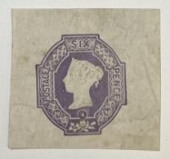 Great Britain Queen Victoria 1847-54 imperf six pence embossed stamp