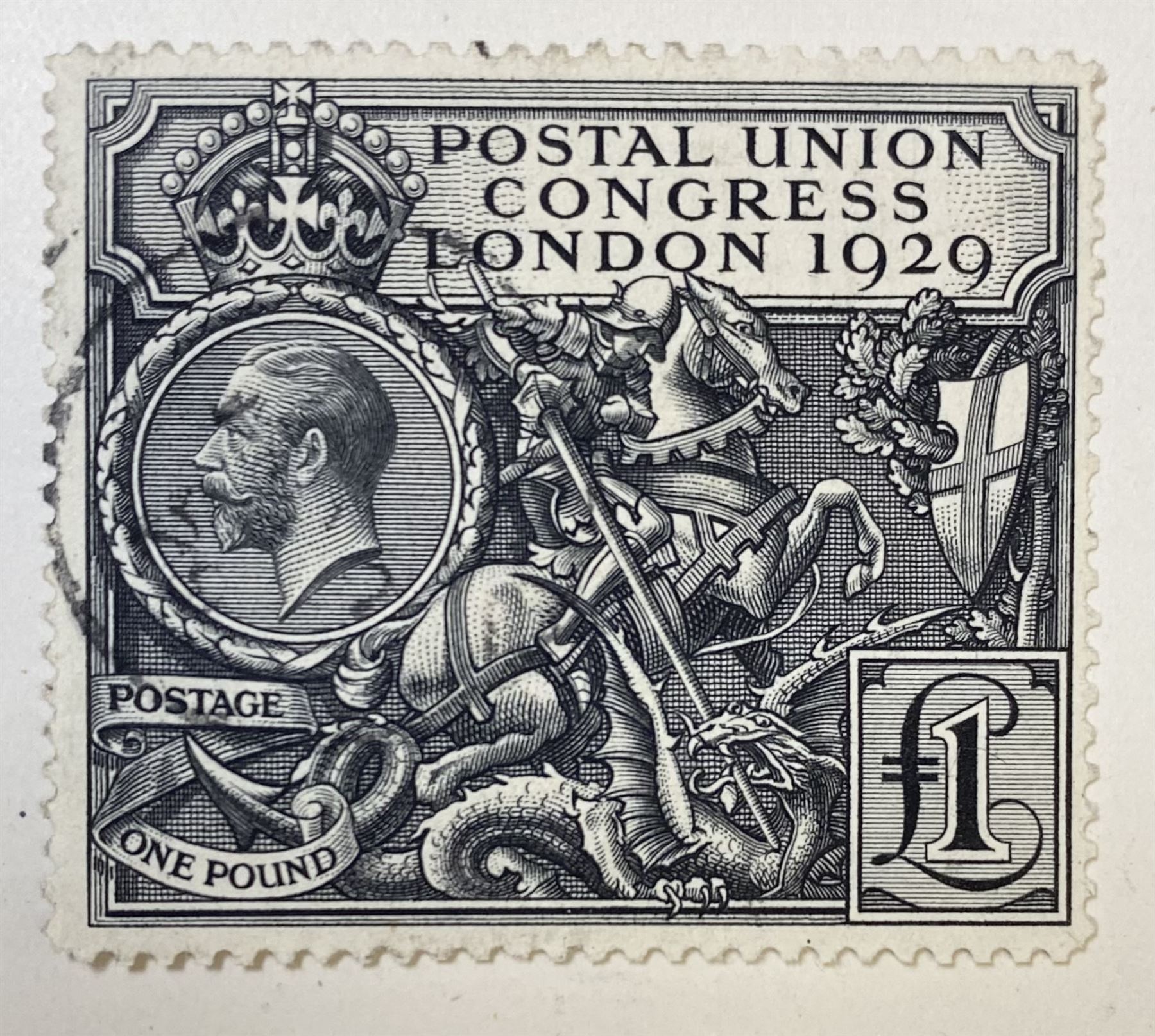 Great Britain King George V 1929 Postal Union Congress one pound stamp