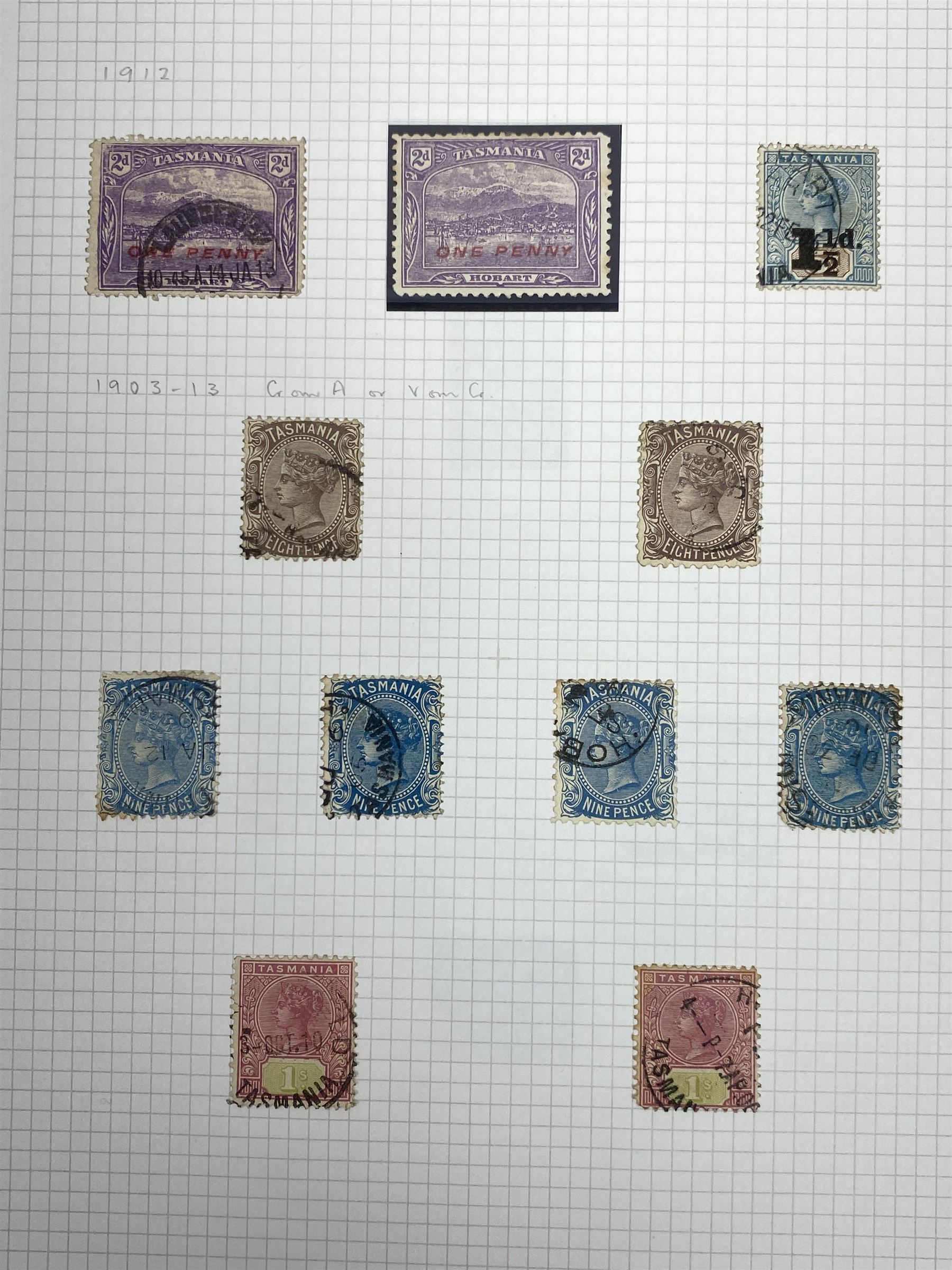 Van Diemen's Land (Tasmania) Queen Victoria and later stamps - Image 14 of 15