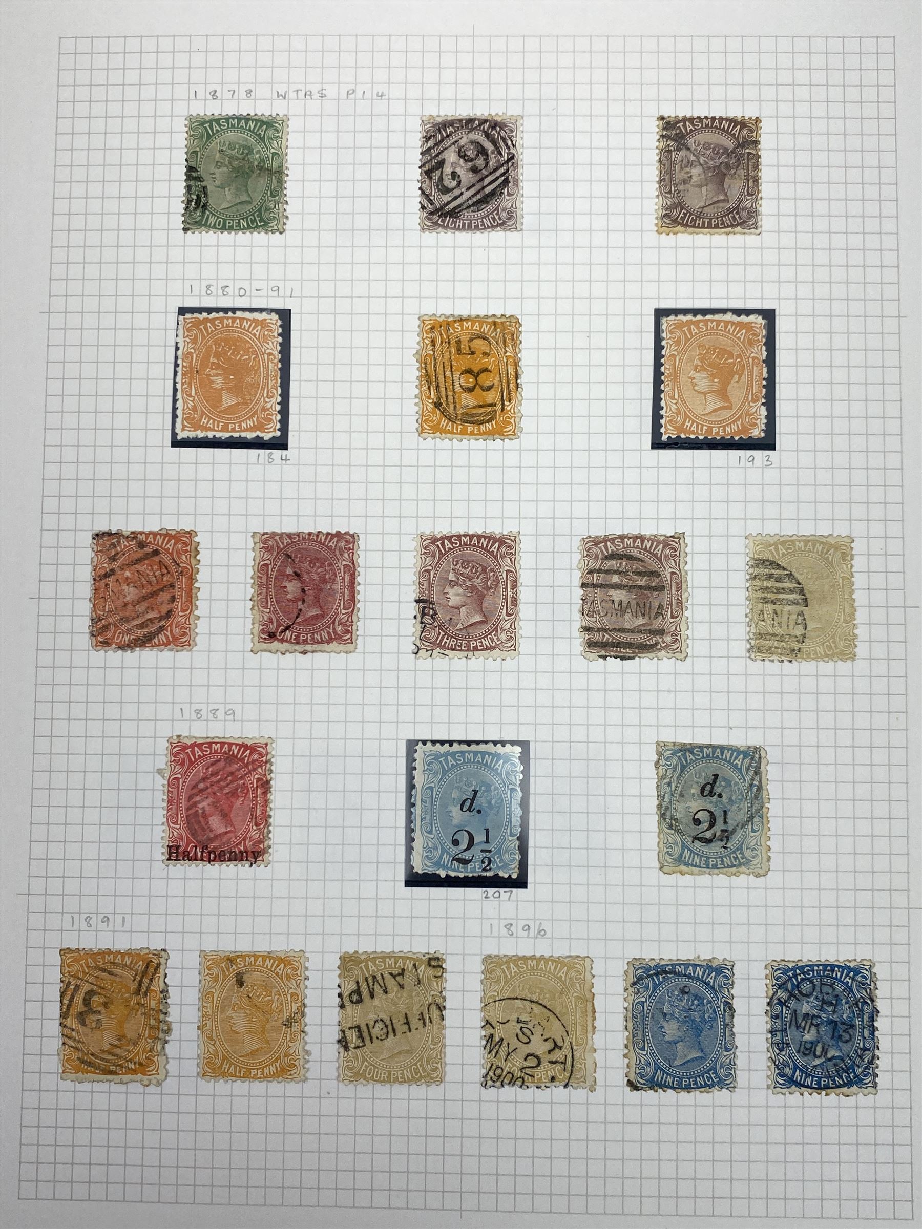 Van Diemen's Land (Tasmania) Queen Victoria and later stamps - Image 7 of 15