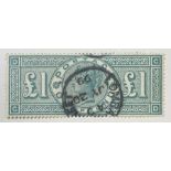 Great Britain Queen Victoria 1891 one pound green stamp