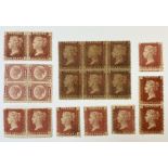 Great Britain Queen Victoria perf penny red stamps