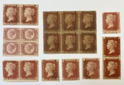 Great Britain Queen Victoria perf penny red stamps