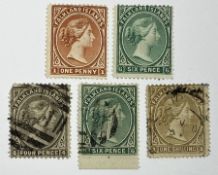 Falkland Islands Queen Victoria 1878 one penny and six pence stamps