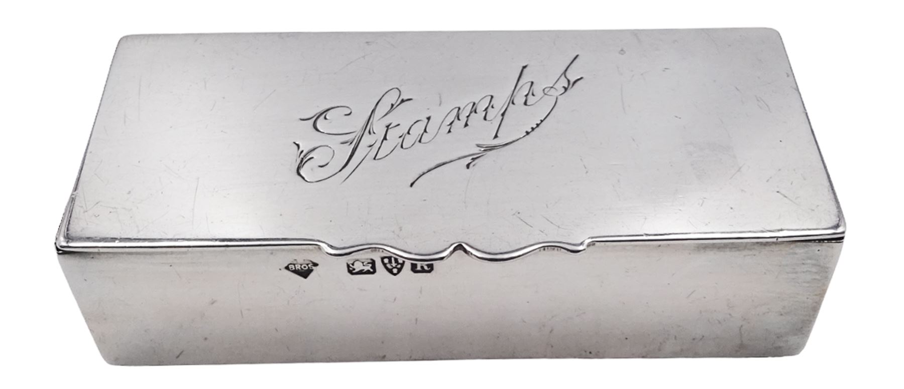 Late Victorian silver stamp box - Image 2 of 8