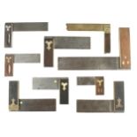 Nine rosewood or ebony and brass squares G+