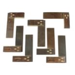 Seven rosewood and brass squares G