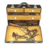 A comprehensive kit of approx. 50 piano tuner's tools in 3 drawer carrying case G++