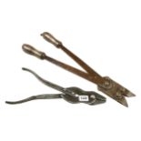 Two pairs of WW1 and 11 barbed wire cutters, the folding pair by WILKINSON G