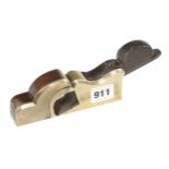 A brass bullnose plane 3 1/2" x 1 1/8" with craftsman added front to convert to a rebate plane, date