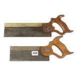 An 8" s/b tenon saw by DISSTON and a 10" b/b by THOS BLOOR G++