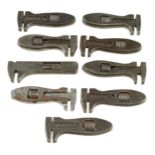 Eight different pairs of King Dick adjustable wrenches and a LUCAS wrench G