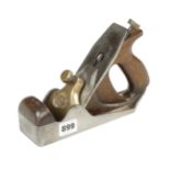 A NORRIS No 51 adjustable smoother with full early Norris iron, screw missing from sole to walnut