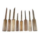 Eight mortice chisels G