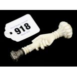 A fine quality "elegant hands" ivory desk seal F