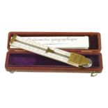 An unused ivory and lacquered brass Stadiometre Geographique (map measurer) c1870 undoubtedly by
