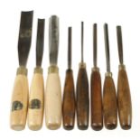 Three little used wide carving tools by ASHLEY ILES and 5 others G+