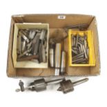 Three chucks and other lathe tools etc G