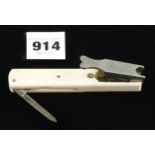 An ivory quill cutter by THORNHILL with German silver fittings G+