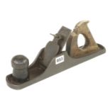 An unusual, possibly transitional 14 1/2" fore plane with simple lever cap and crude handle and