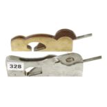 Two craftsman made 1/2" rebate planes in steel and brass, wide mouths G
