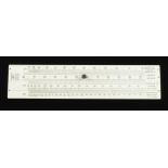 A rare 11" mahogany alcohol fermentation slide rule with celluloid scales by J.LONG London F