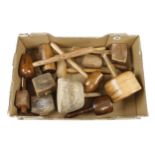 12 lignum, boxwood and other mallets G
