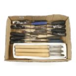 13 chisels for restoration and 3 turning tools G-