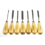 A set of 7 patternmaker's carving tools by MILLERS FALLS G++