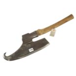 An unusually small, stylish L/H goosewing side axe with maker's mark and 14" edge G+