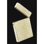 An ivory card case with unusual pique-cloute decoration on all surfaces G++
