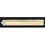 A engineer's 2' two fold ivory slide rule with German silver fittings by Wm MARPLES and scales by