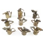 Nine brass blowlamps G