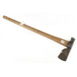 A miner's 9" tommy axe with hammer pole apparently used for securing pit props with 3" edge G