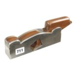 An iron shoulder plane 8" x 1 1/2" with mahogany infill G+
