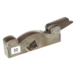 An iron shoulder plane with rosewood infill and wedge, slight wear to mouth G