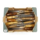 12 heavy mortice or framing chisels G+