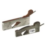 Two small 1/2" iron rebate planes, one with wide mouth G