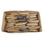 A set of 34 carving tools by ADDIS with matching handles G++