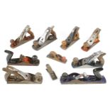 Ten metal planes by various makers G