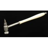 A solicitor's 7 1/2" decorative hammer with ivory handle F