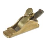 A steel soled brass thumb plane 4 3/4" x 1 1/2" with snecked iron G++