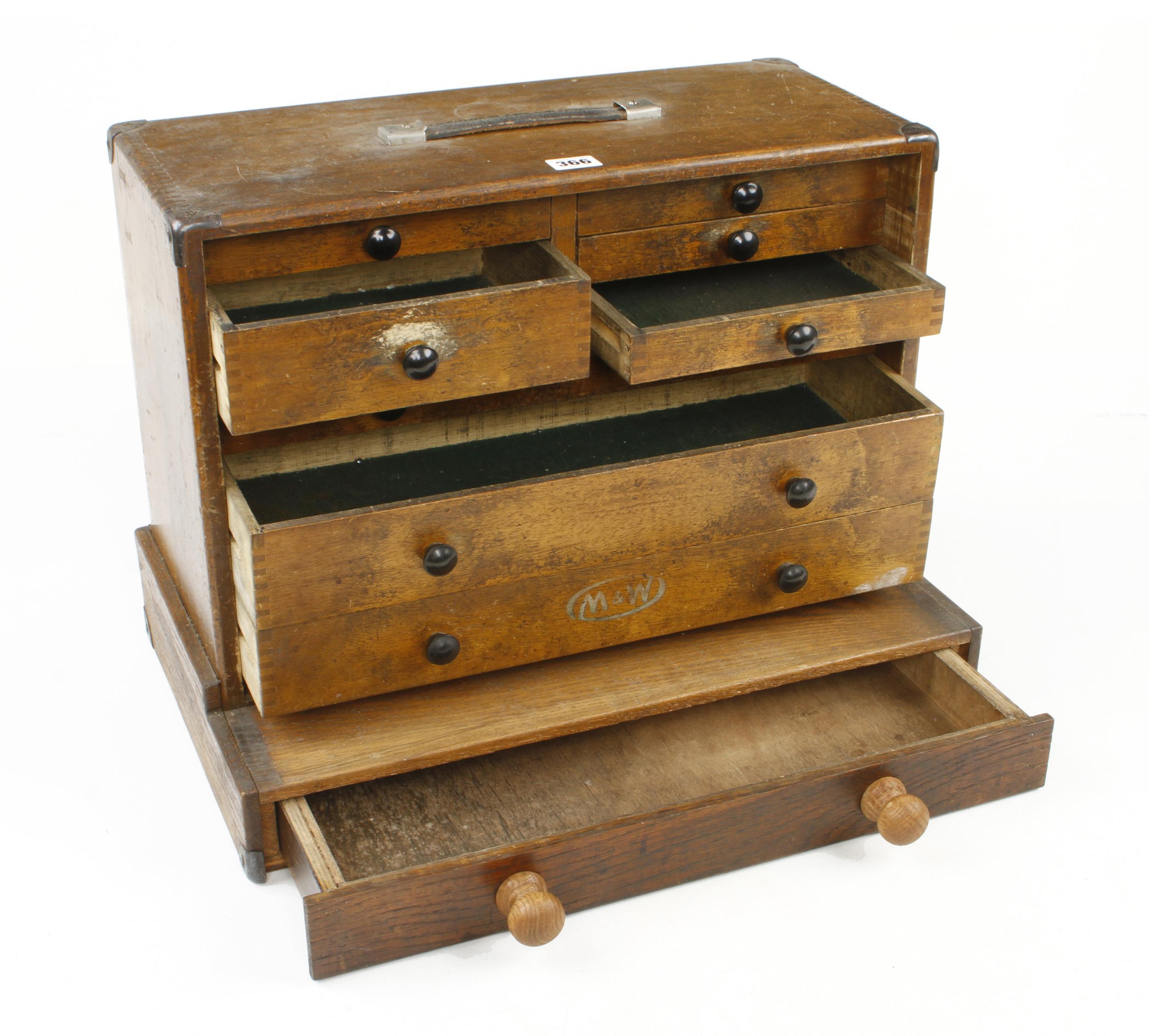 An engineer's lockable 8 drawer tool chest by MOORE & WRIGHT on craftsman made base G+ - Image 3 of 4