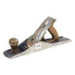 A RECORD No 05 1/2 SS fore plane with corrugated sole and orig trade label to handle G+