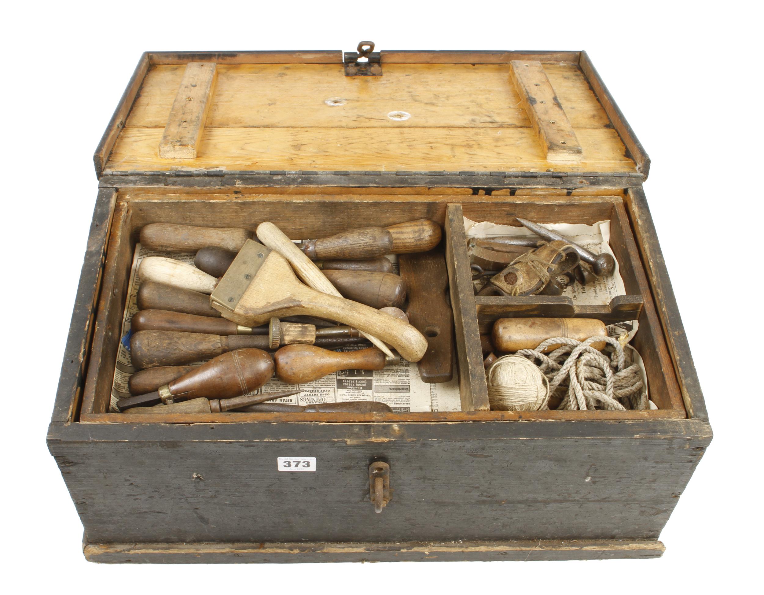 A kit of sailmaker's tools in a pine tool box G - Image 5 of 5