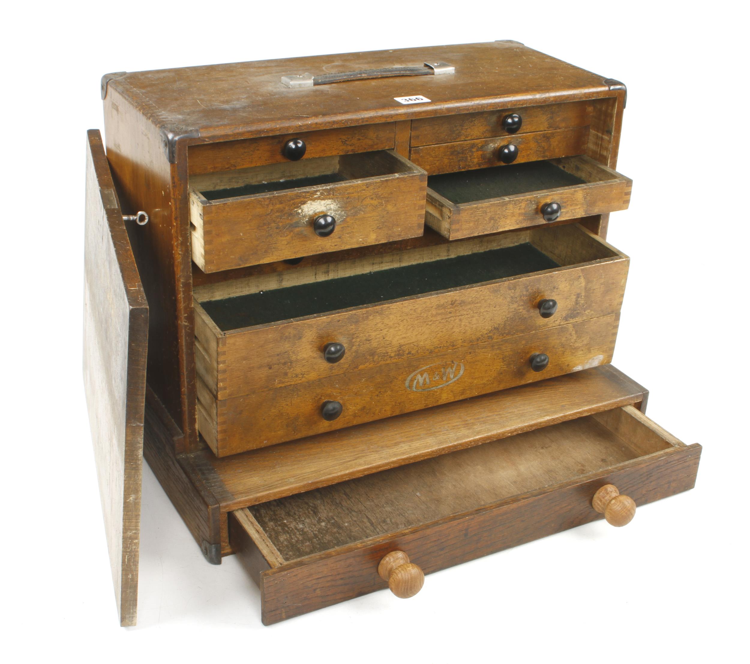 An engineer's lockable 8 drawer tool chest by MOORE & WRIGHT on craftsman made base G+ - Image 2 of 4