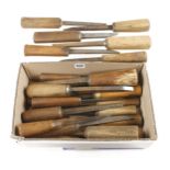 25 mortice chisels by various makers G+