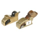 Two brass bullnose planes 1" and 1 1/4" wide G