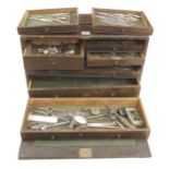 An engineer's 8 drawer tool chest by NESLEIN with a few tools, runners require attention G-